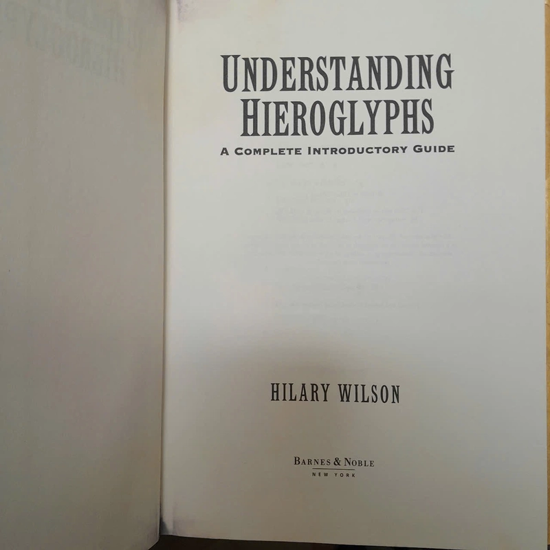 UNDERSTANDING HIEROGLYPHS -HILARY WILSON 493236