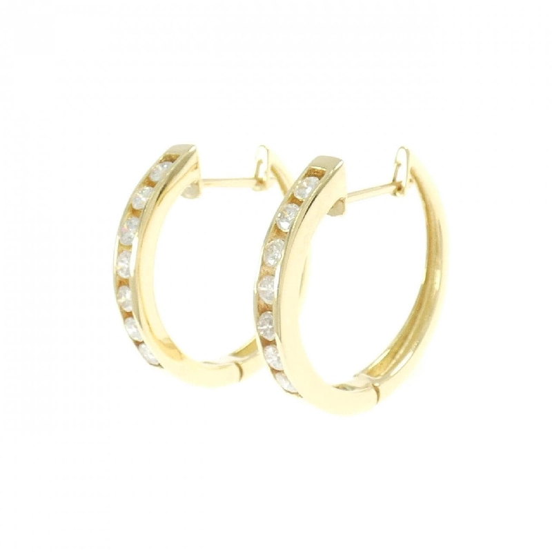 K18YG Bông tai kim cương hình vòng 0.70CT - Hàng hiệu Chính hãng 867495