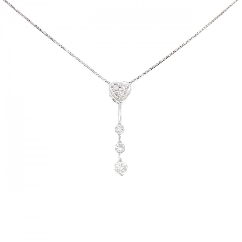 K18WG Dây chuyền kim cương hình trái tim 0.35CT - Hàng hiệu Chính hãng 864414