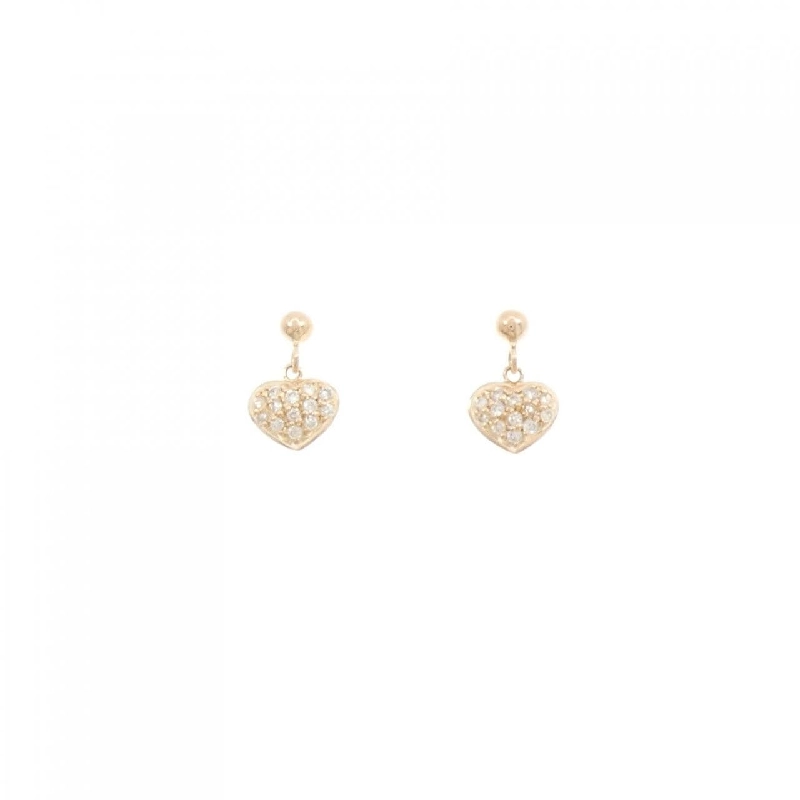 K18PG Bông tai hình trái tim kim cương 0.12CT - Hàng hiệu Chính hãng 867770