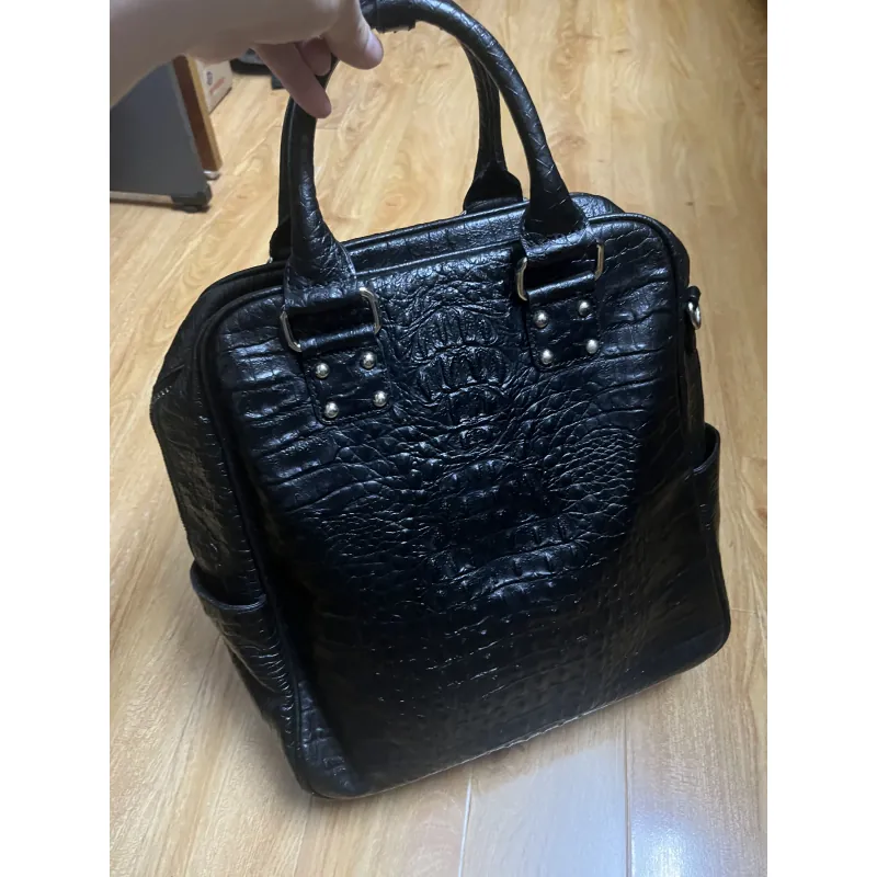 Balo đa năng size 29*30*13 da thật dập vân 2hand 933088