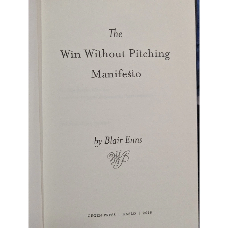 The Win Without Pitching Manifesto - Blair Enns 1020893
