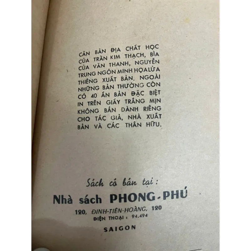 Căn bản Địa chất học - Trần Kim Thạch - Sách khoa học/Giáo khoa - có chữ ký tác giả 798769