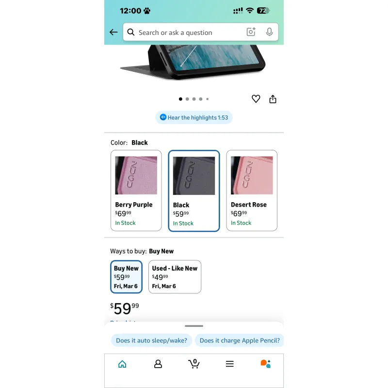 Case IPad Air Zugu chính hãng xách tay hàng Mỹ (có hình sản phẩm trên Amazon) 934414