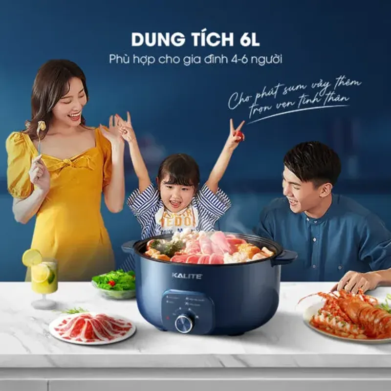 Nồi lẩu điện đa năng KALITE KL568 dung tích 6L cao cấp mới 100% 573248