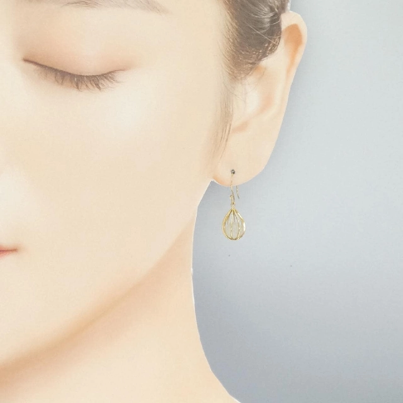 K18YG Bông tai Đá Mặt Trăng - Hàng hiệu Chính hãng 870409