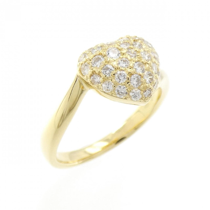 Nhẫn kim cương pavé hình trái tim 750YG 0.49CT 672566