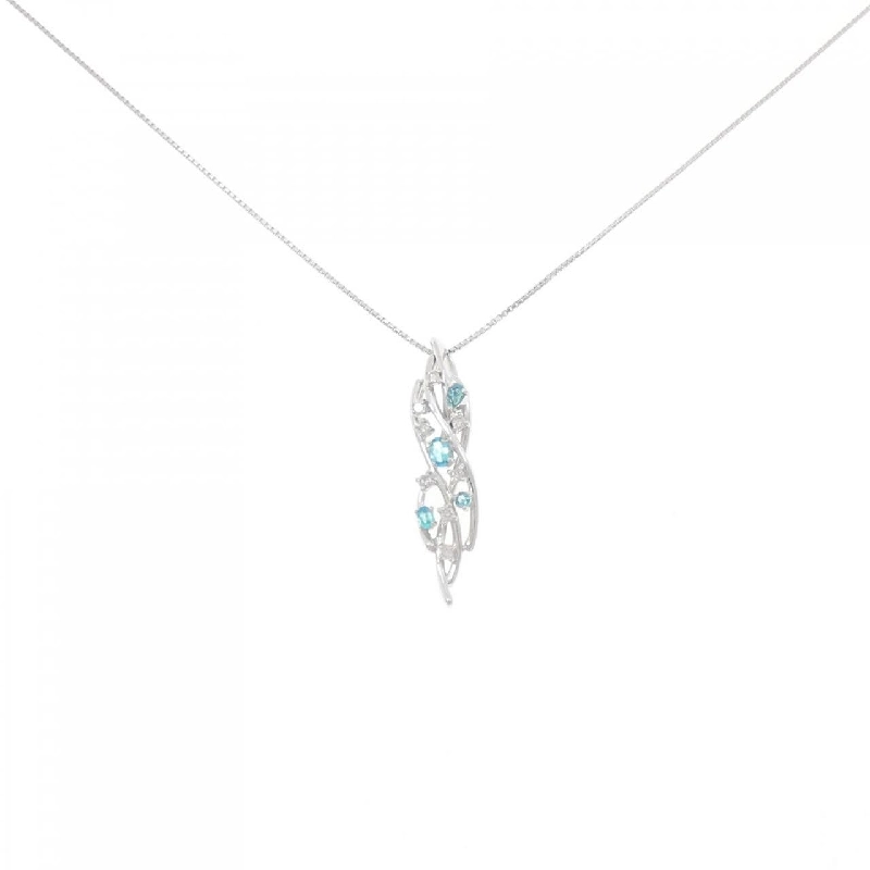 K18WG Paraiba Tourmaline Necklace 0.25CT - Hàng hiệu Authentic 857494