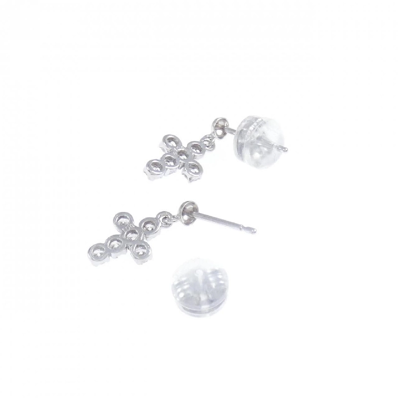 K18WG Bông tai kim cương chéo 0.30CT - Hàng hiệu Chính hãng 870756