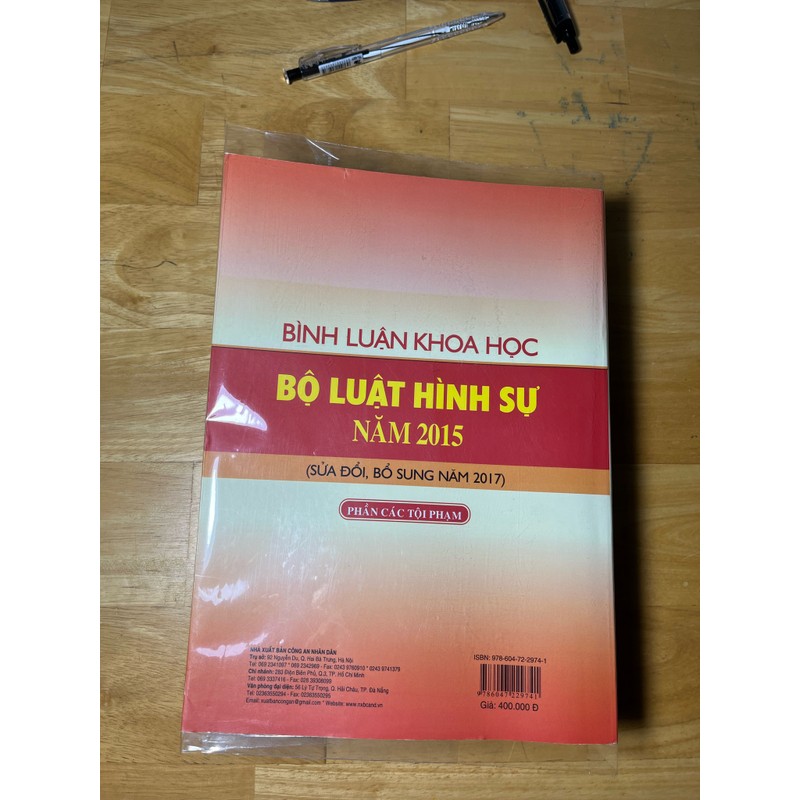 Bình luận khoa học Bộ luật Hình sự 2015 (sửa đổi, bổ sung 2017)-Phần Các Tội Phạm 74529