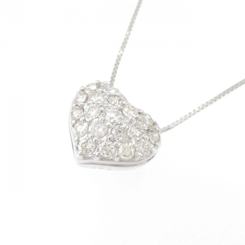 K18WG Dây chuyền kim cương hình trái tim Pavé 0.50CT - Hàng hiệu Chính hãng 859157
