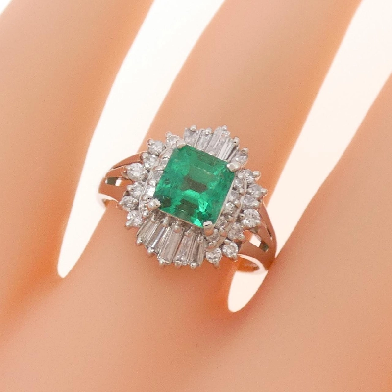 Nhẫn Emerald PT900 0.98CT - Hàng hiệu Chính hãng 853627