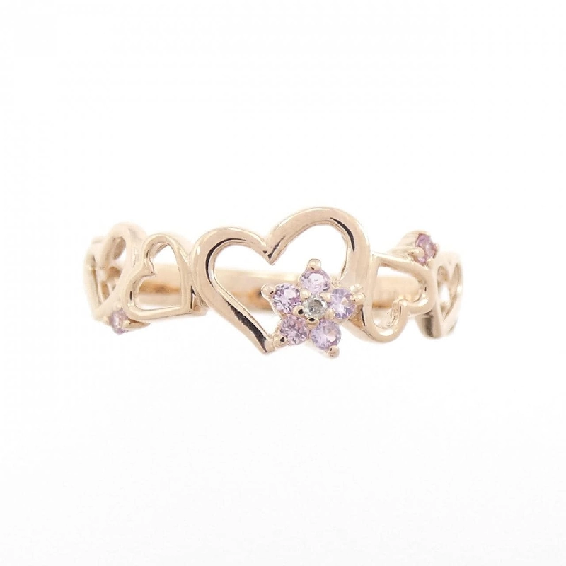 Nhẫn Sapphire K10PG hình trái tim 666031