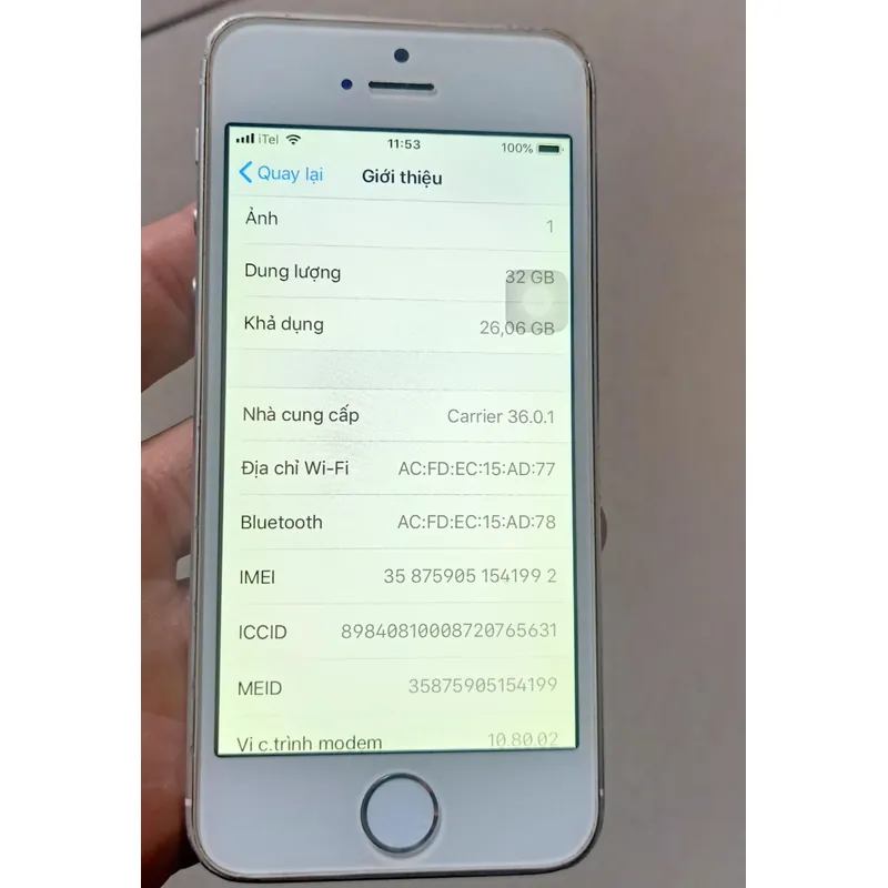 Iphone 5s/32gb quốc tế,vân tay nhạy.full chức năng 680351