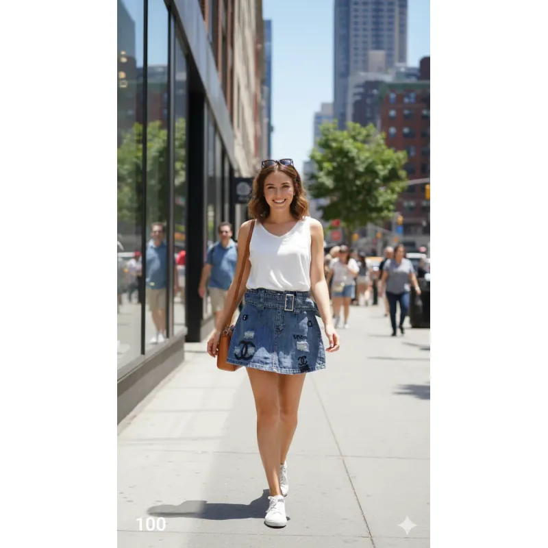 Chân váy jean ngắn, chưa sử dụng, free size từ 45-55kg, màu xanh biển, đen 753157