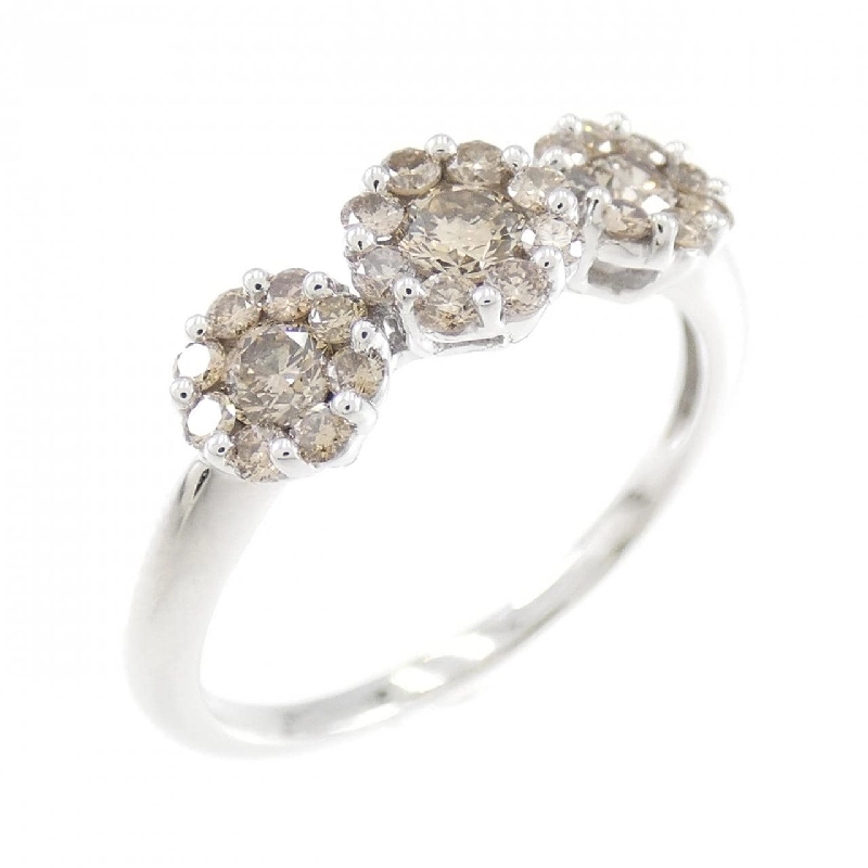 Nhẫn kim cương hoa K18WG 0.56CT 670329