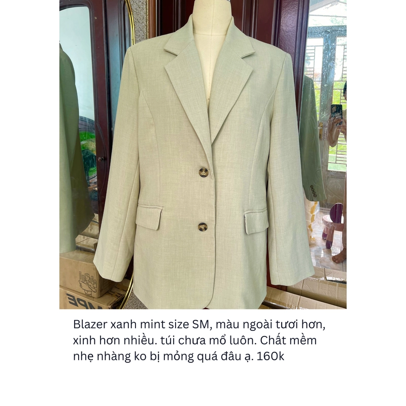 Blazer nữ xanh mint size SM còn mới túi chưa mổ 199639