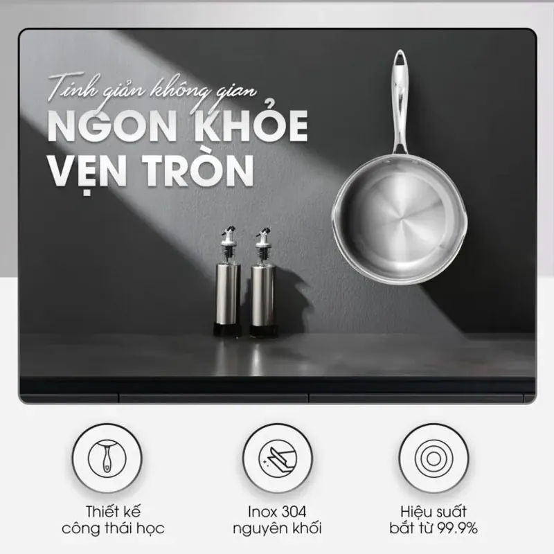 🍳 Kalite KL826V – Chảo inox nguyên khối TRIPRO 26cm, chống dính tự thân siêu tiện! 714836