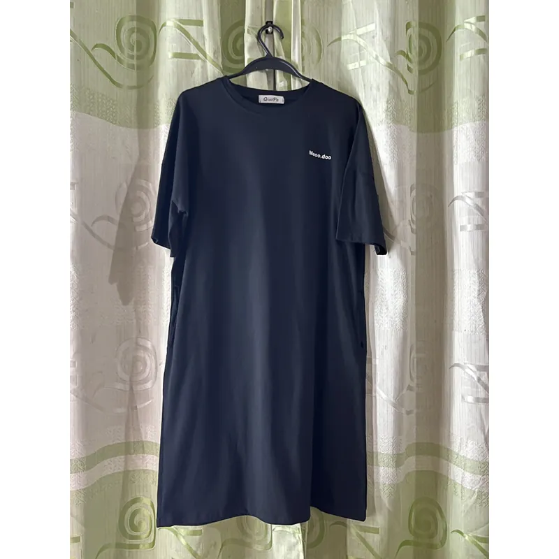 Váy suông, Đầm suông form rộng dáng dài MÀU ĐEN freesize dưới 75kg 596768