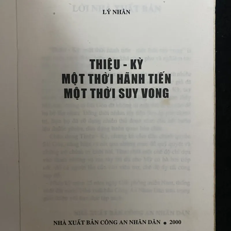 Thiệu Kỳ: một thời hãnh tiến - một thời suy vong- Lý Nhân 1032065