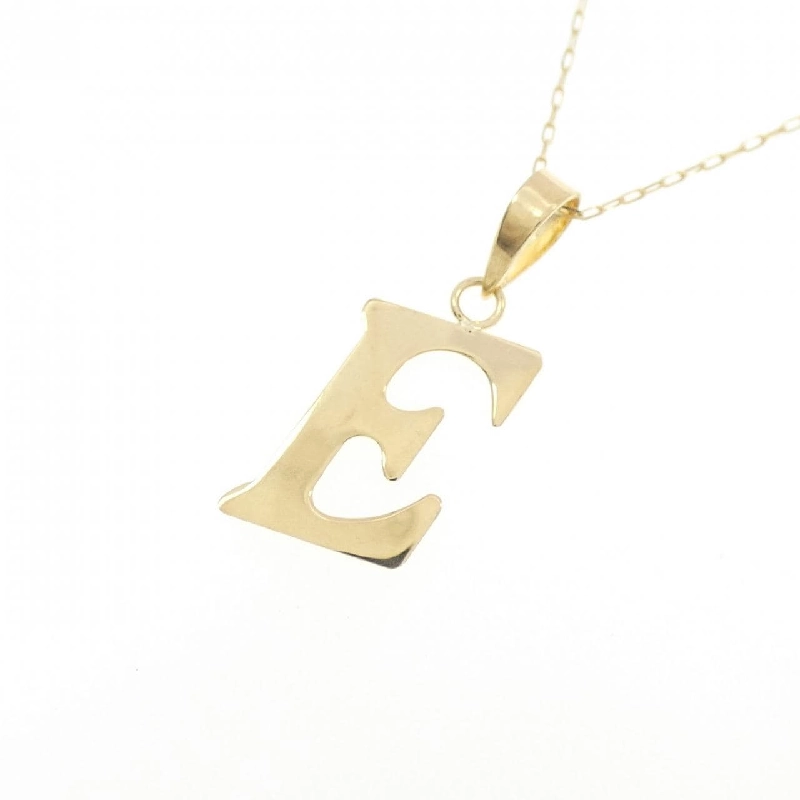 K18YG Chữ cái E Dây chuyền - Hàng hiệu Chính hãng 858085
