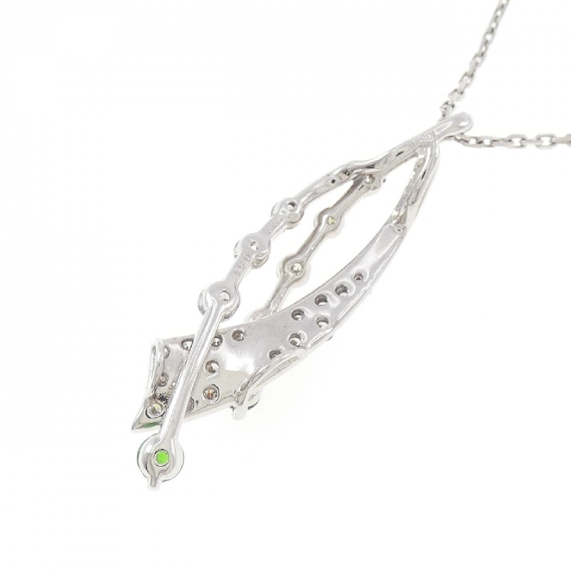 K18WG Đá Garnet Demantoid Dây Chuyền 0.22CT - Hàng hiệu Chính hãng 860656