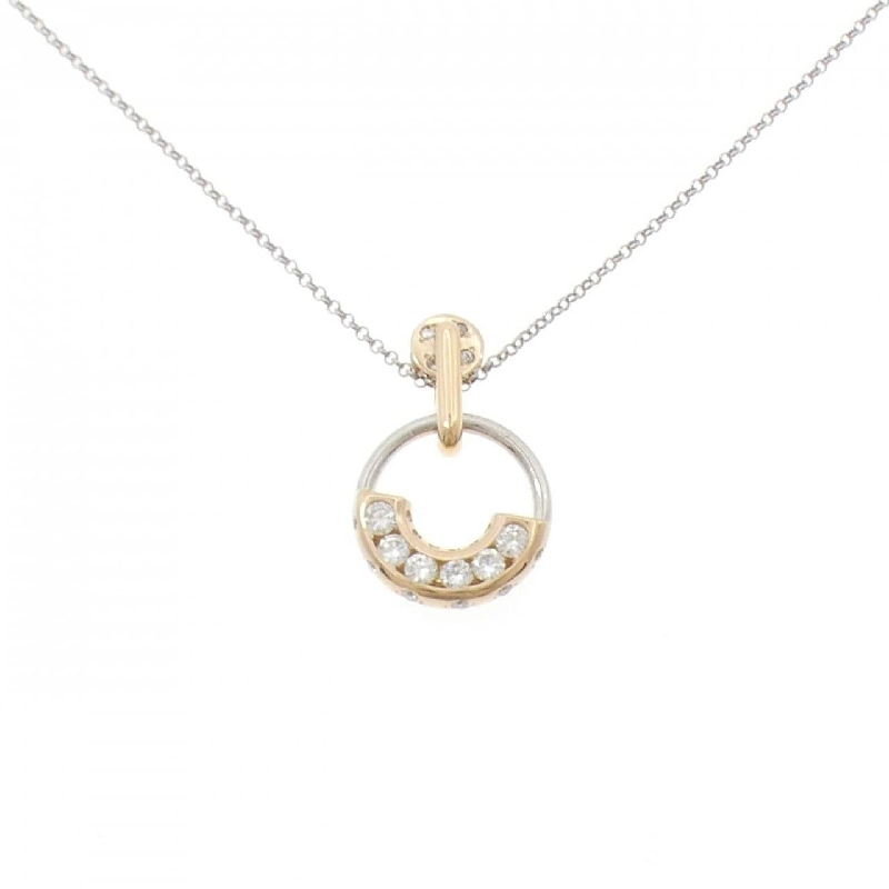 K18/PT900/PT850 Dây chuyền kim cương 0.48CT - Hàng hiệu Chính hãng 857203