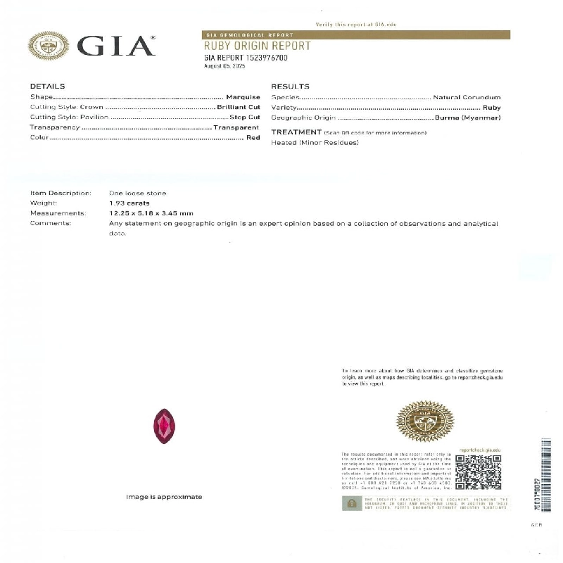 Dây chuyền ruby PT850 1.93CT xuất xứ từ Myanmar - Hàng hiệu Authentic 858738