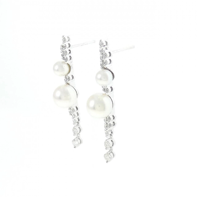 K18WG/K14WG Bông tai ngọc trai Akoya - Hàng hiệu Authentic 876726