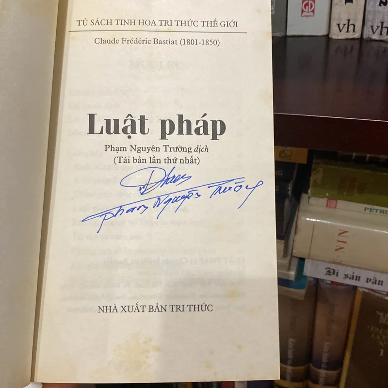 LUẬT PHÁP, Claude Frederic Bastiat, bản có chữ ký dịch giả. 603517