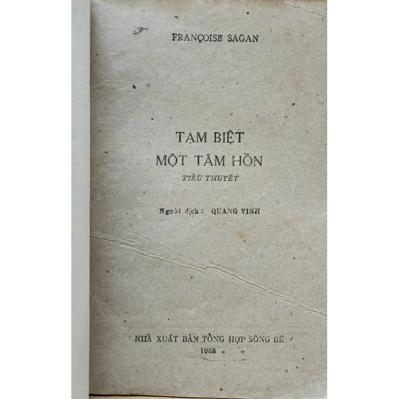 Tiểu thuyết Pháp: TẠM BIỆT MỘT TÂM HỒN (nhà văn: Francoise Sagan) 715331