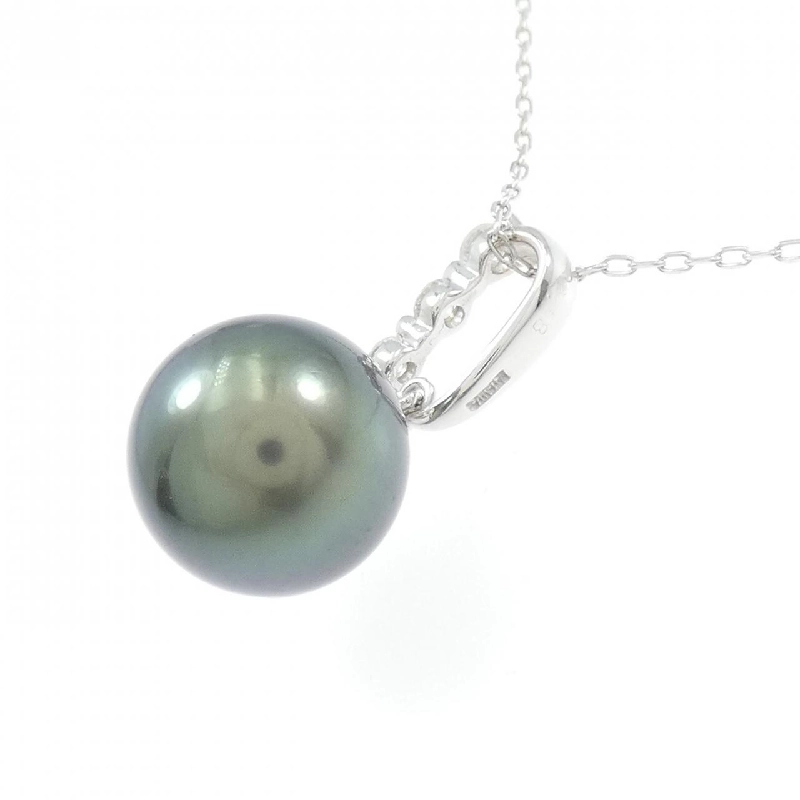 K18WG Ngọc trai đen dây chuyền 11.8mm - Hàng hiệu Chính hãng 856552