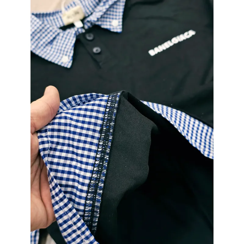 🤴Bé trai 5-6y dưới 22kg Combo Áo Polo giả sơ mi caro + Quần dài xanh navy  956991