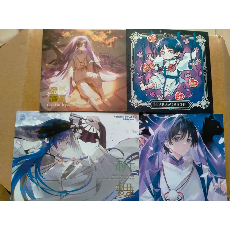 Combo 4 postcard vuông Kabukimono Wanderer Genshin Impact - hàng artist order 588934