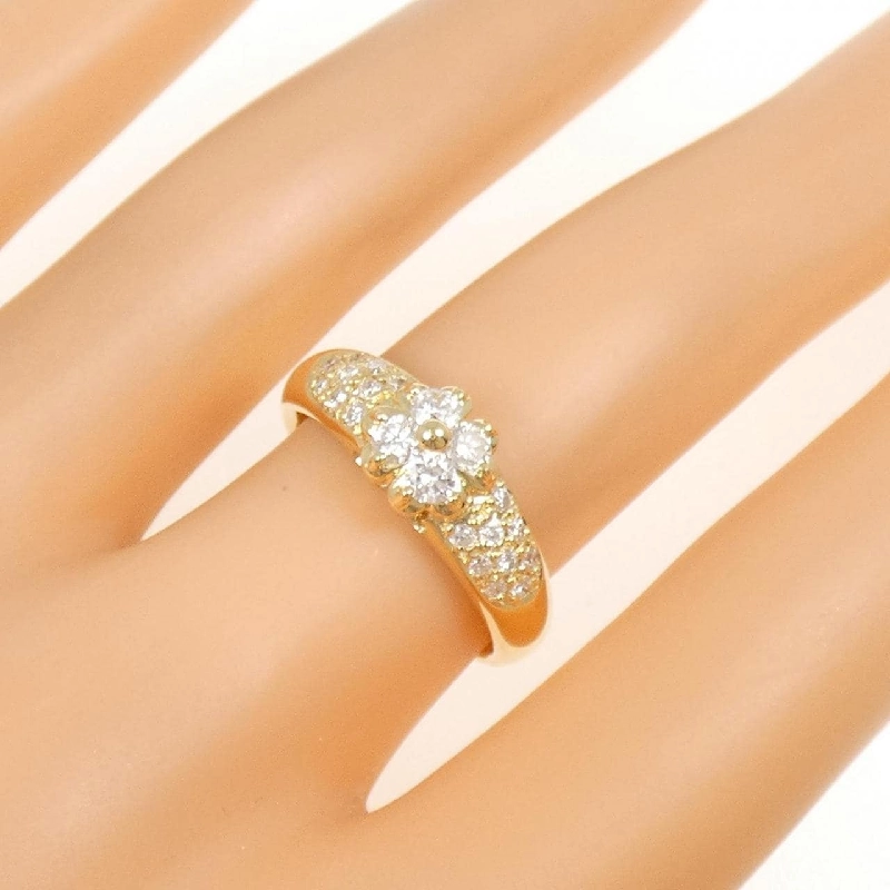 Nhẫn kim cương hoa K18YG 0.51CT 666694