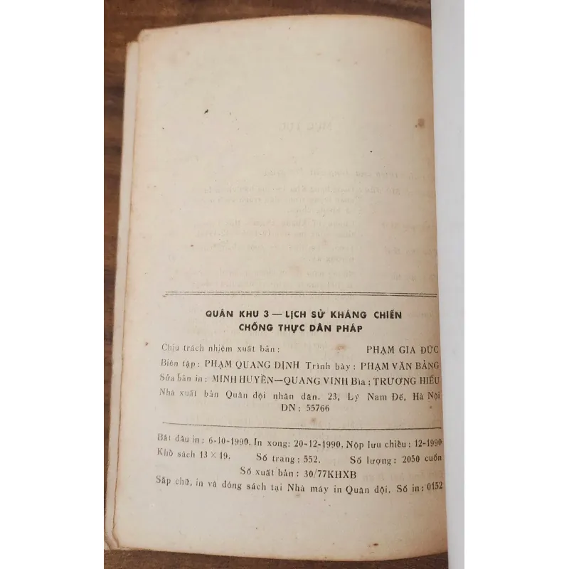 NXB Quân Đội Nhân Dân 1990 - QUÂN KHU 3 LỊCH SỬ KHÁNG CHIẾN CHỐNG THỰC DÂN PHÁP (550 tr) 751149