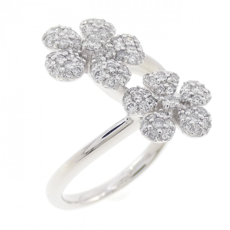 Nhẫn kim cương hoa K18WG 0.65CT 672624