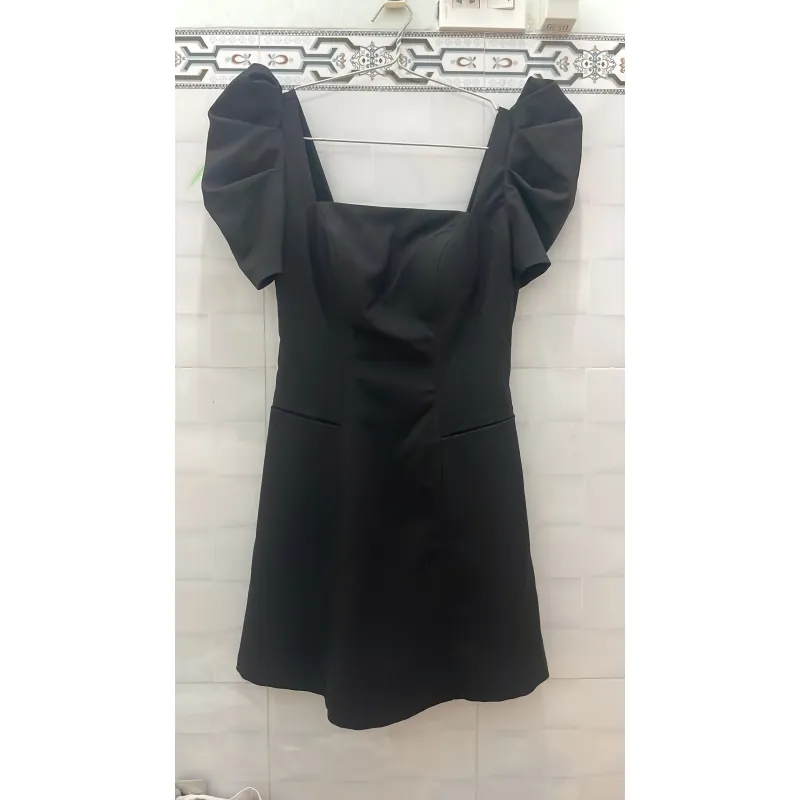 Váy đen cổ vuông tay phồng – mặc tiệc, đi chơi xinh 785563