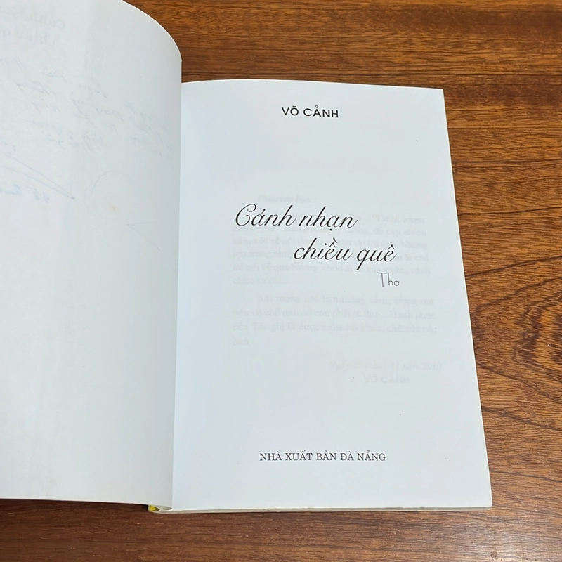[Có Chữ Ký Tác Giả] - II Thơ: Cánh Nhạn Chiều Quê - Võ Cảnh - 2010 504830