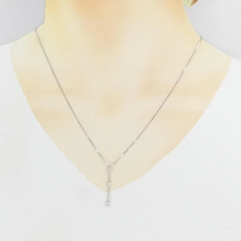 K18WG Dây chuyền kim cương 0.12CT - Hàng hiệu Chính hãng 863812