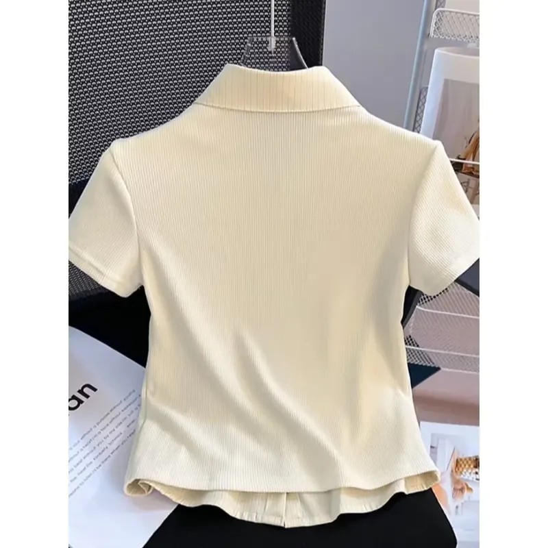 Áo thun cộc tay phối cổ sơ mi 663904