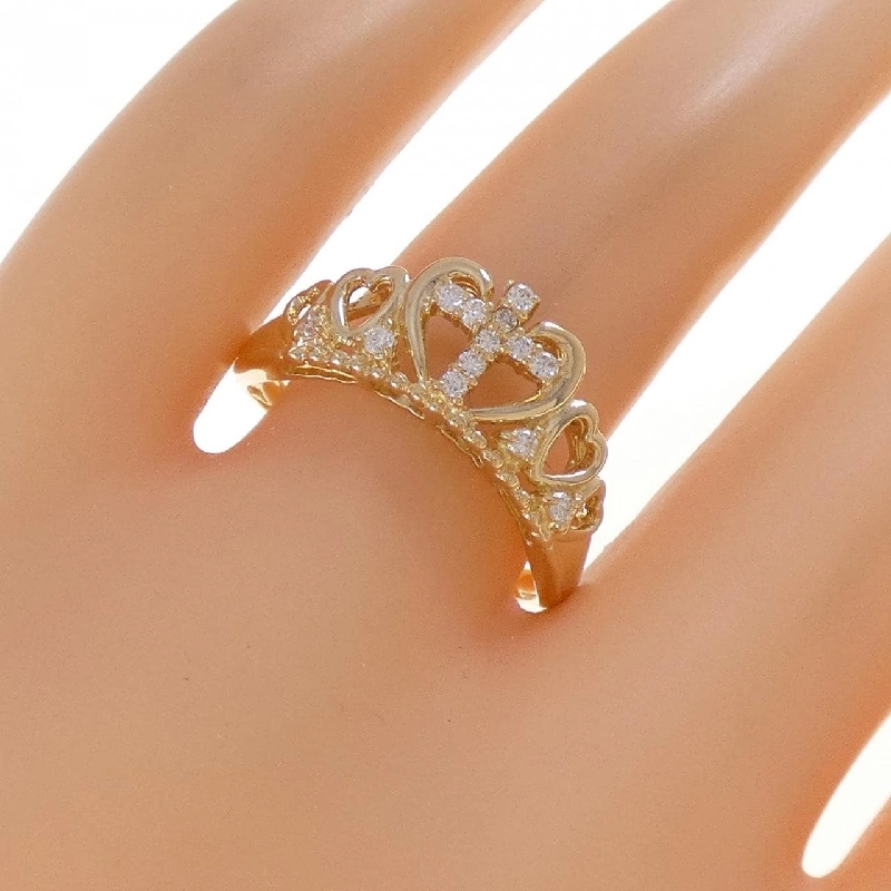 Nhẫn kim cương K18YG Tiara×Cross 0.14CT - Hàng hiệu Chính hãng 850641