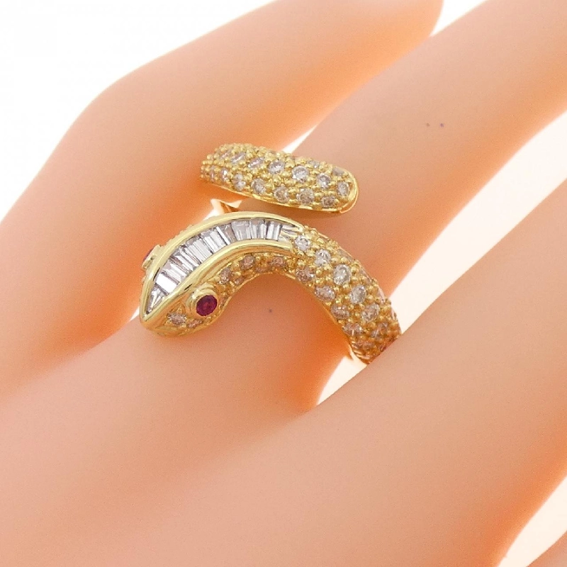 Nhẫn ruby K18YG hình rắn 0.08CT 669288