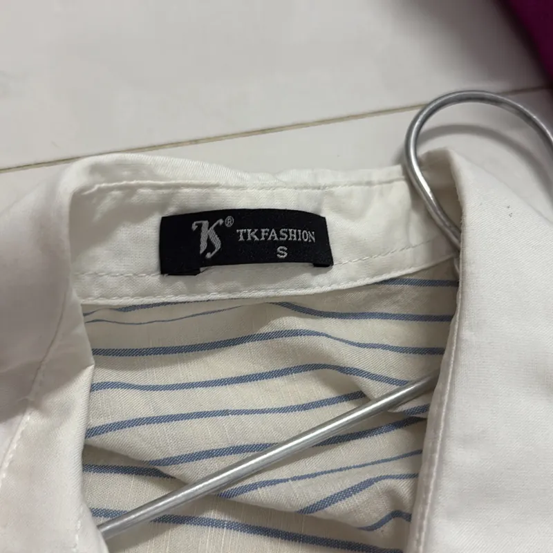 Áo sơ mi Blue tay phồng tặng sơ mi tay ngắn 740949