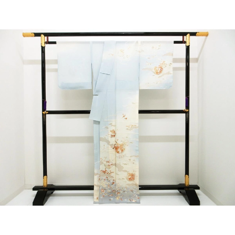 Áo kimono đơn lớp Komaro, trang trí vàng Yuzen, thêu màu ombre - Hàng hiệu Authentic 877169