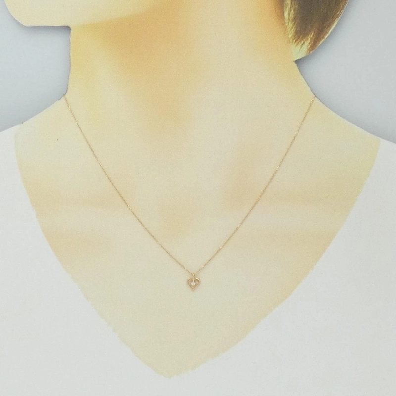 K18PG Dây chuyền hình trái tim kim cương 0.02CT - Hàng hiệu Chính hãng 862366