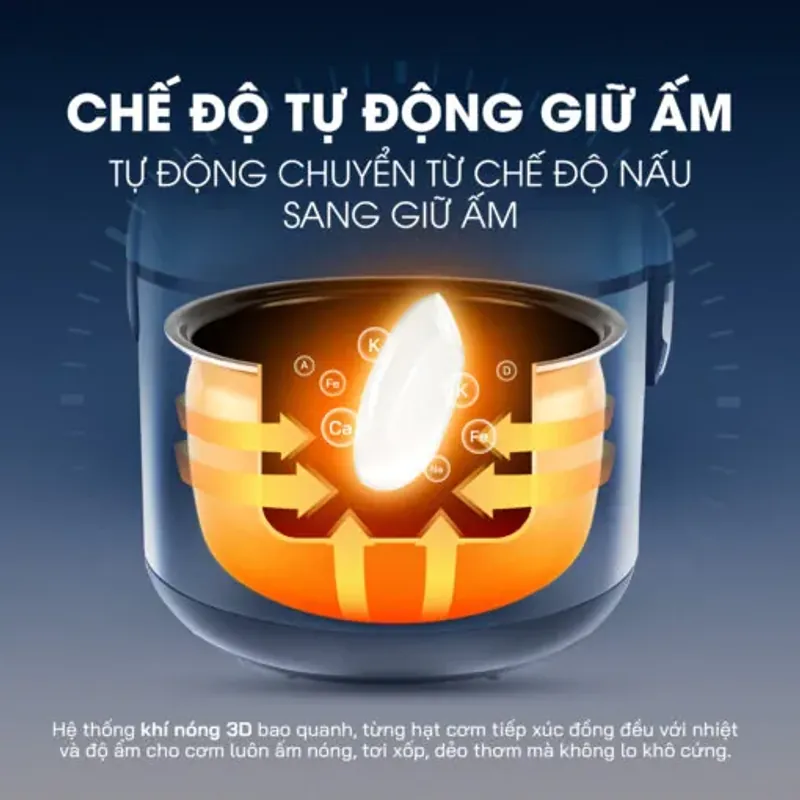 Nồi cơm điện Kalite KRC6012 chính hãng chống dính Ceramic cao cấp, mới 100% 572890