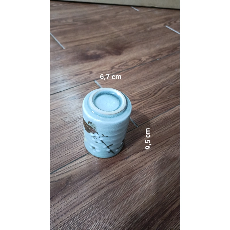 Bộ cốc ly chén gốm Nhật -(Men Mộc + Men Rạn)-(Bộ 5 Ly + 1 Khay)[Ly uống nước, trà, cà phê] 470509