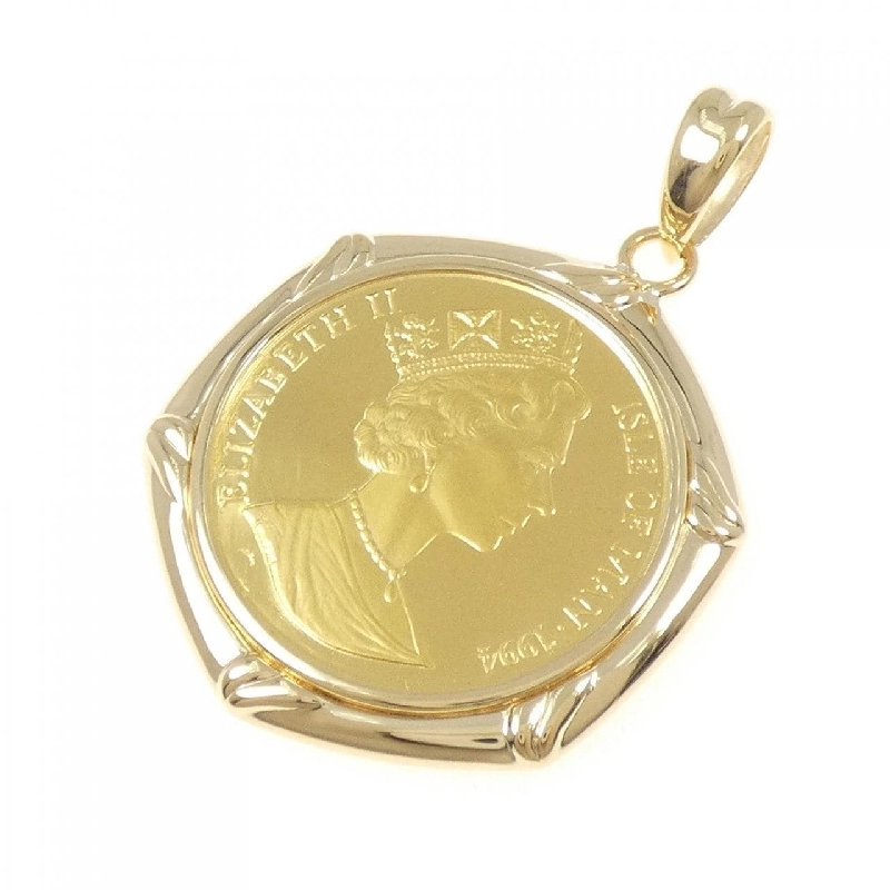 K18YG(枠) Đồng xu Mặt dây chuyền - Hàng hiệu Chính hãng 863918
