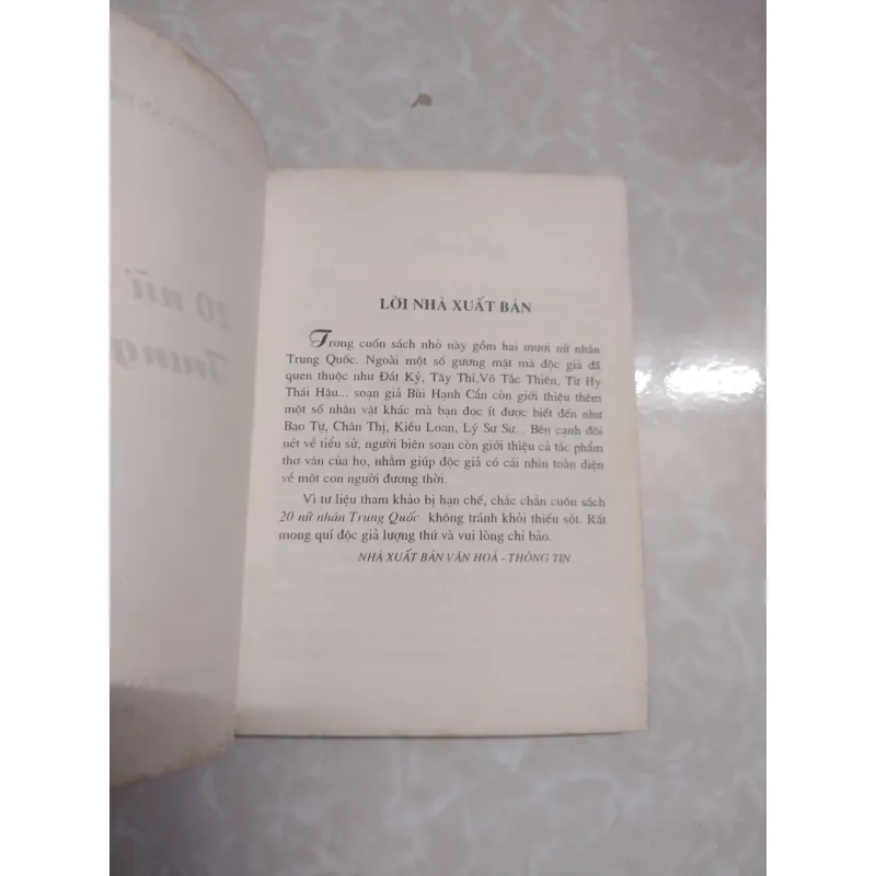 Sách: 20 nữ nhân Trung Quốc - TG: nhiều tác giả 728162